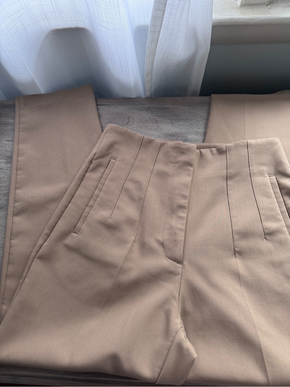 Zara Cream Fitted Trousers